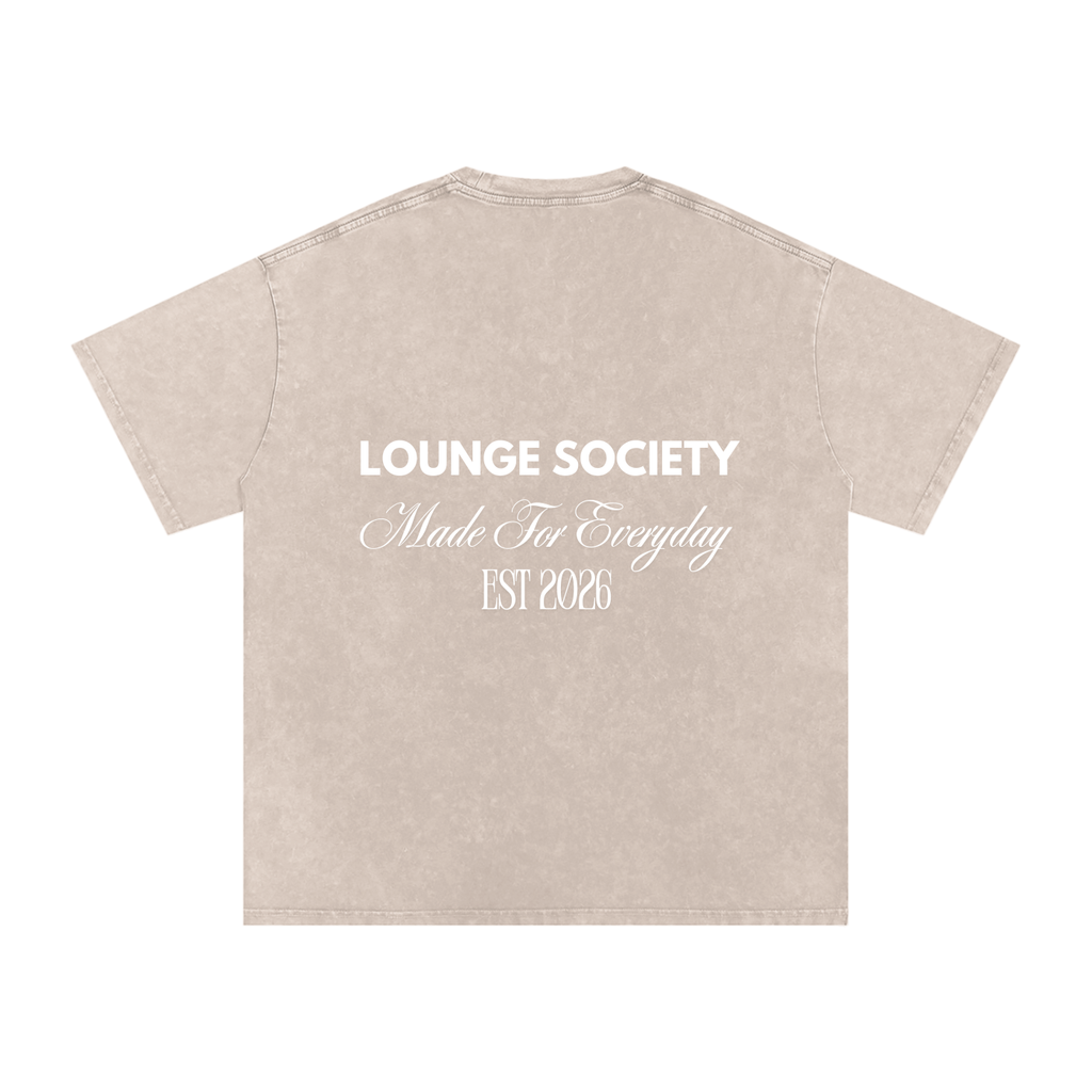 Snow Washed Oversized Cotton T-Shirt