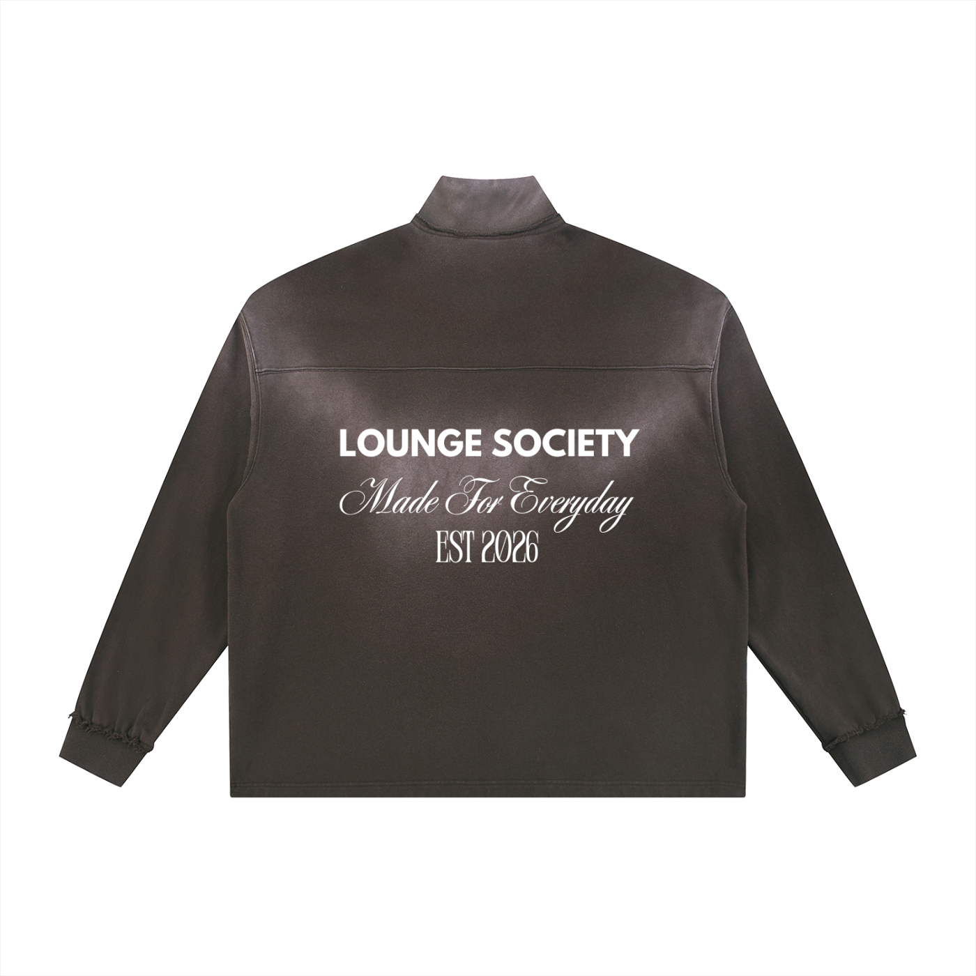 Sun Fade Raw Edge Quarter-Zip Sweatshirt