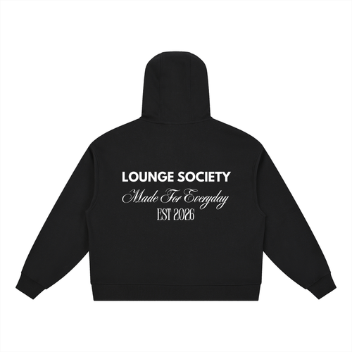 Boxy Button Placket Hoodie