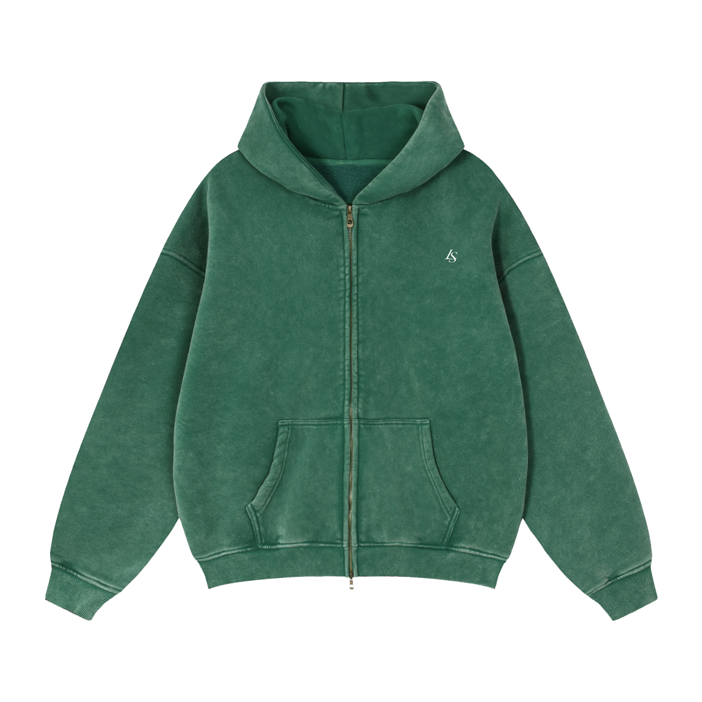 Zip-Through Boxy Fleece Hoodie