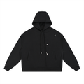Boxy Button Placket Hoodie