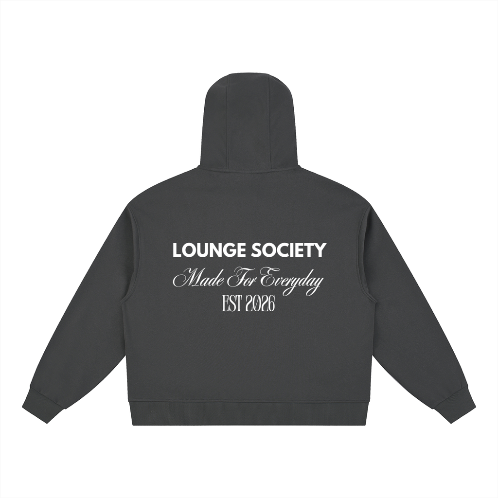 Boxy Button Placket Hoodie
