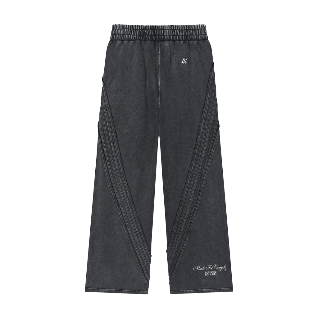 Snow Washed Tape Raw Edge Sweatpants