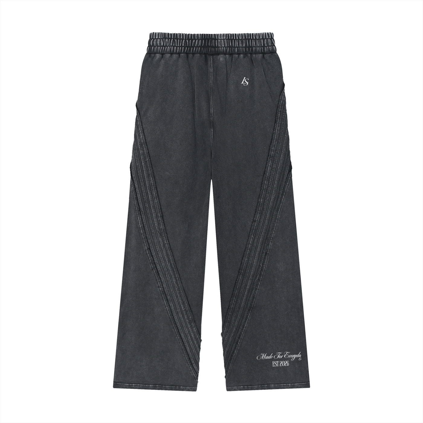 Snow Washed Tape Raw Edge Sweatpants